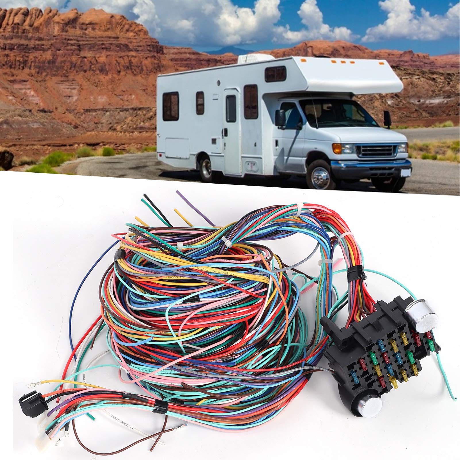 Amazon.co.jp: XTevu ヒューズボックス ワイヤーハーネス 12V 21 回路